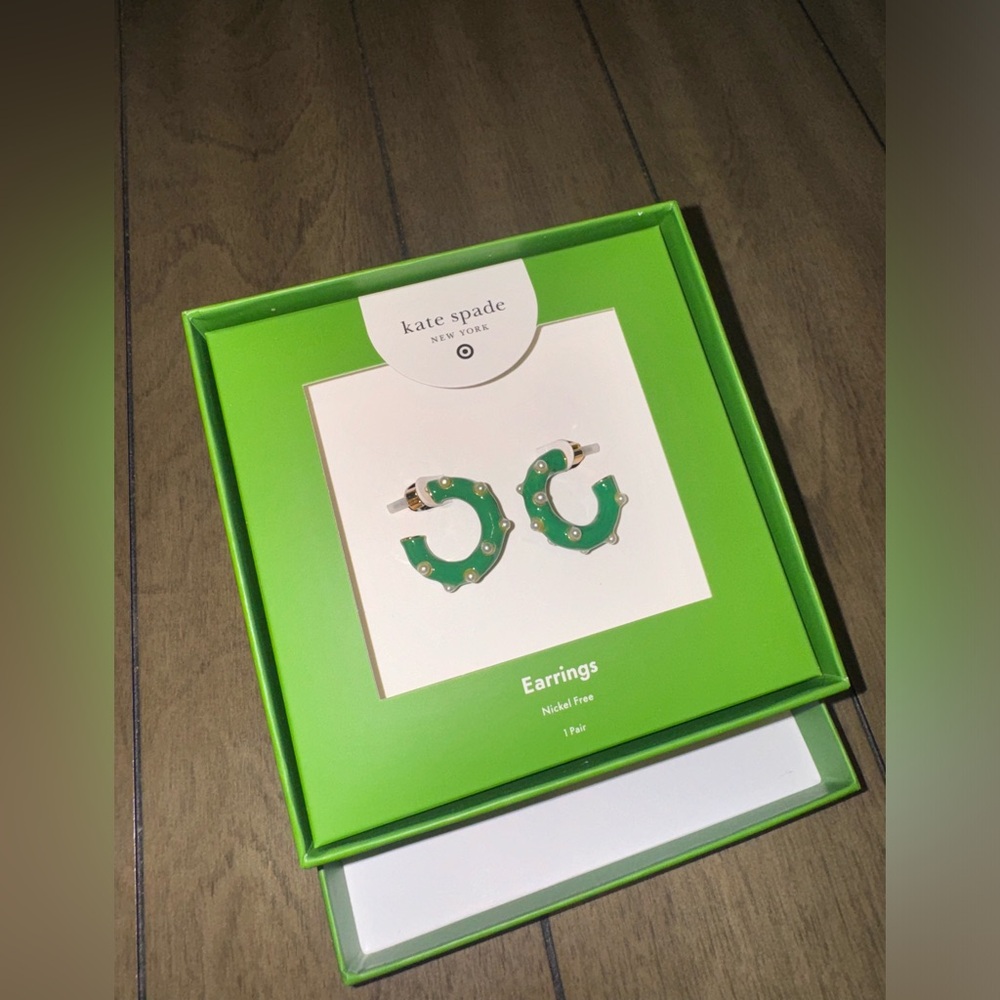 Kate Spade Emerald Green Hoop Earrings